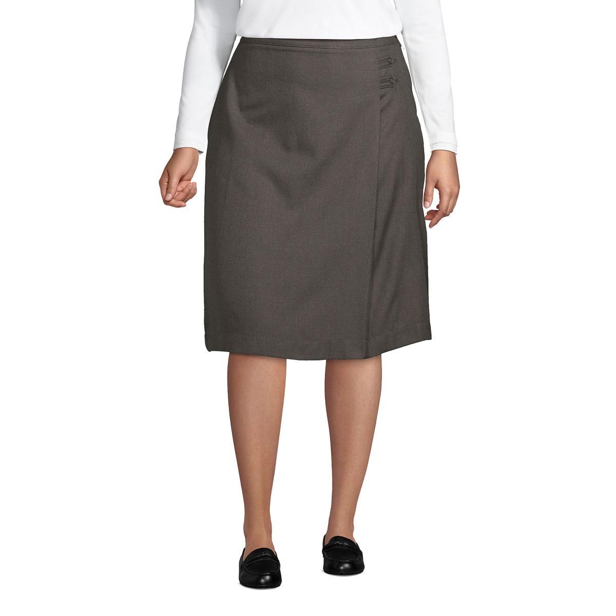 Womens Lands End Solid Below the Knee A-line Skirt Product Image