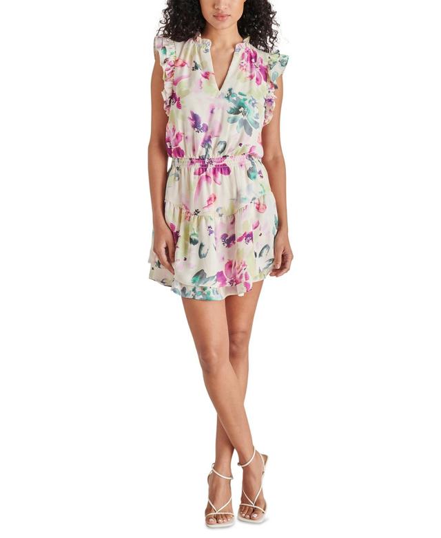 Steve Madden Prairie Dreams Floral Flutter Sleeve Minidress Product Image