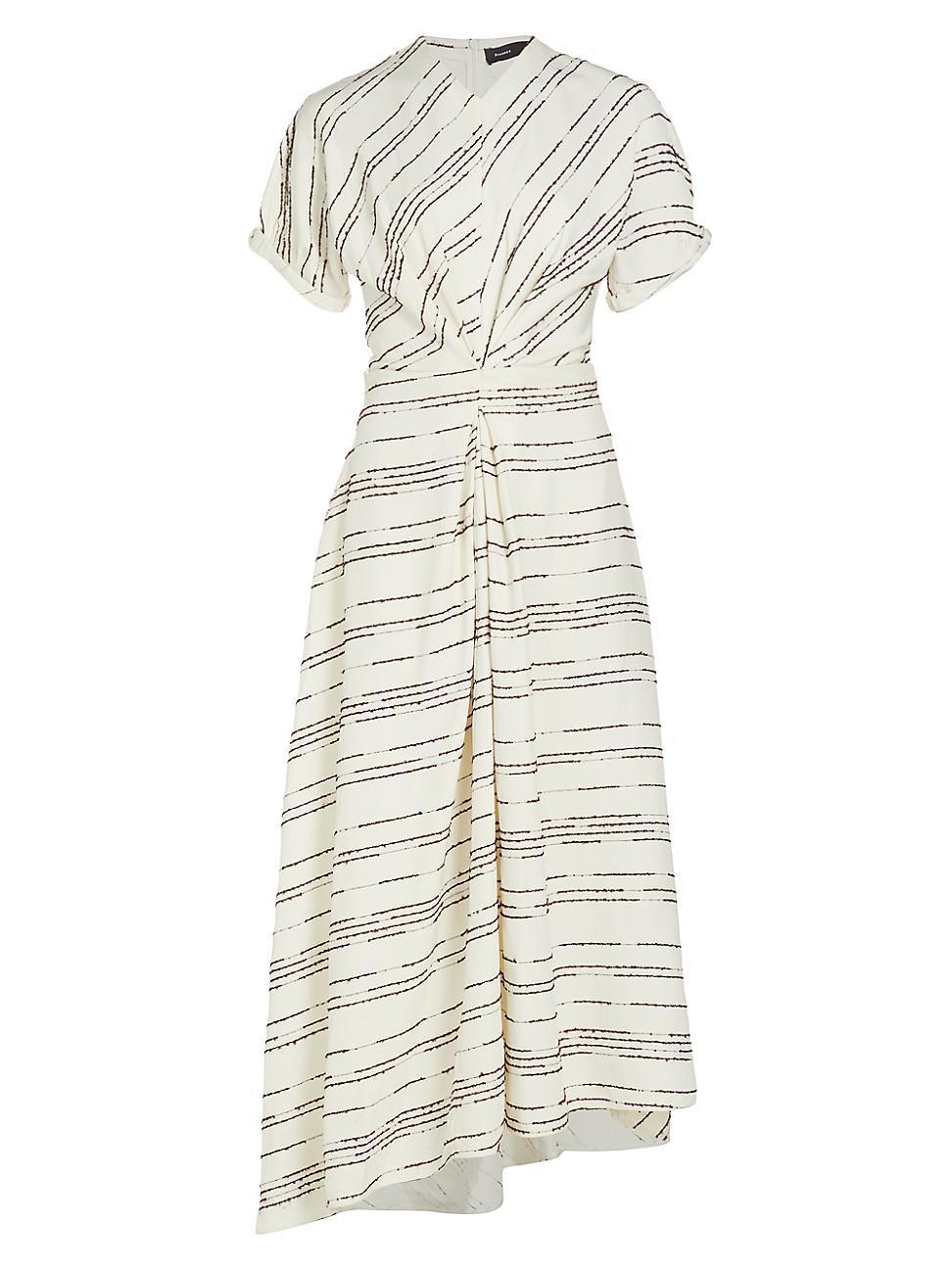 Womens Textured Stripe Asymmetric Dress Product Image