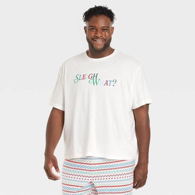 Mens Big & Tall Sleigh What? Holiday Matching Family Pajama T-Shirt - Wondershop White 3XL Product Image