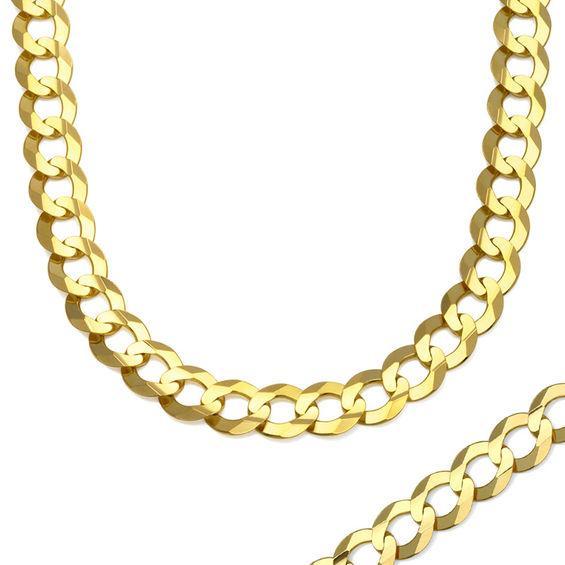 Men's 10.0mm Curb Chain Necklace in 10K Gold - 28" Product Image