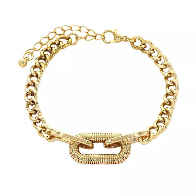 PANNEE BY PANACEA Gold Tone Textured Link Bracelet, Womens, None Product Image