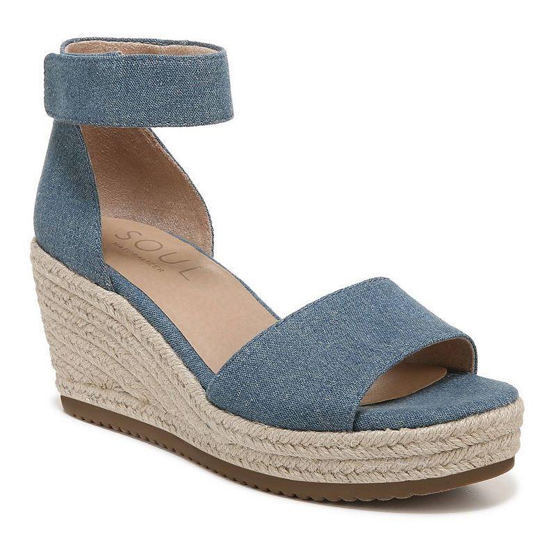SOUL Naturalizer Oakley Womens Wedge Sandals Blue Product Image