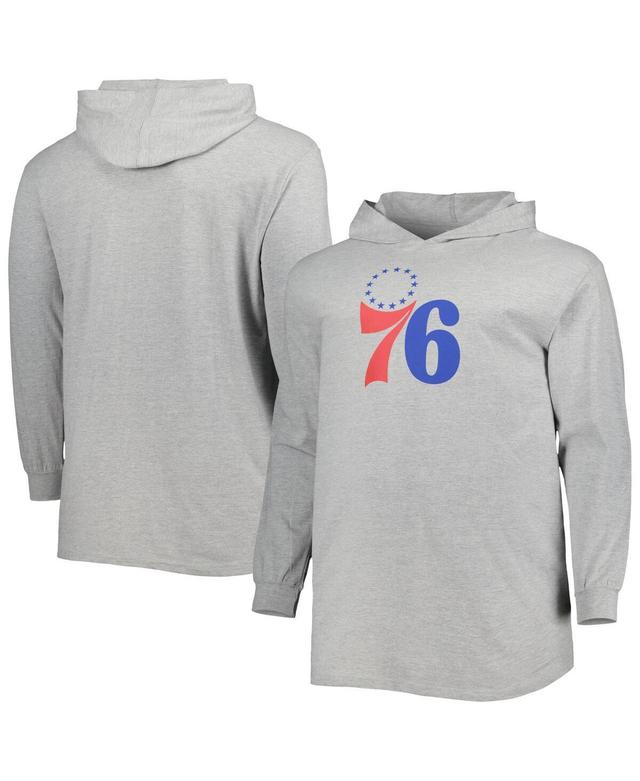 Mens Fanatics Heather Gray Philadelphia 76ers Big and Tall Pullover Hoodie Product Image