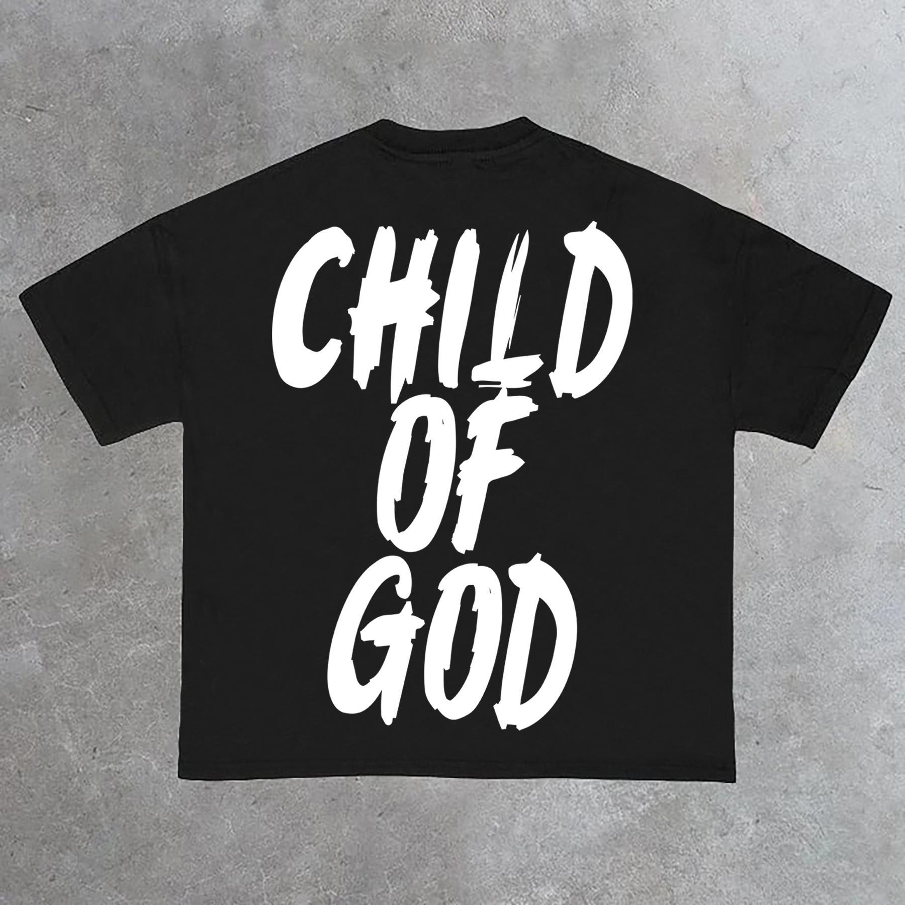 Men's Child Of God Print Cotton Short Sleeve T-Shirt Product Image