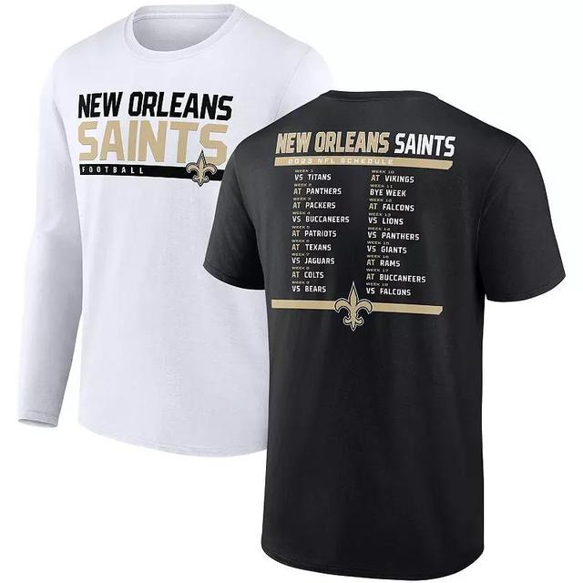 Mens Fanatics Branded /White New Orleans Saints Two-Pack 2023 Schedule T-Shirt Combo Set Product Image