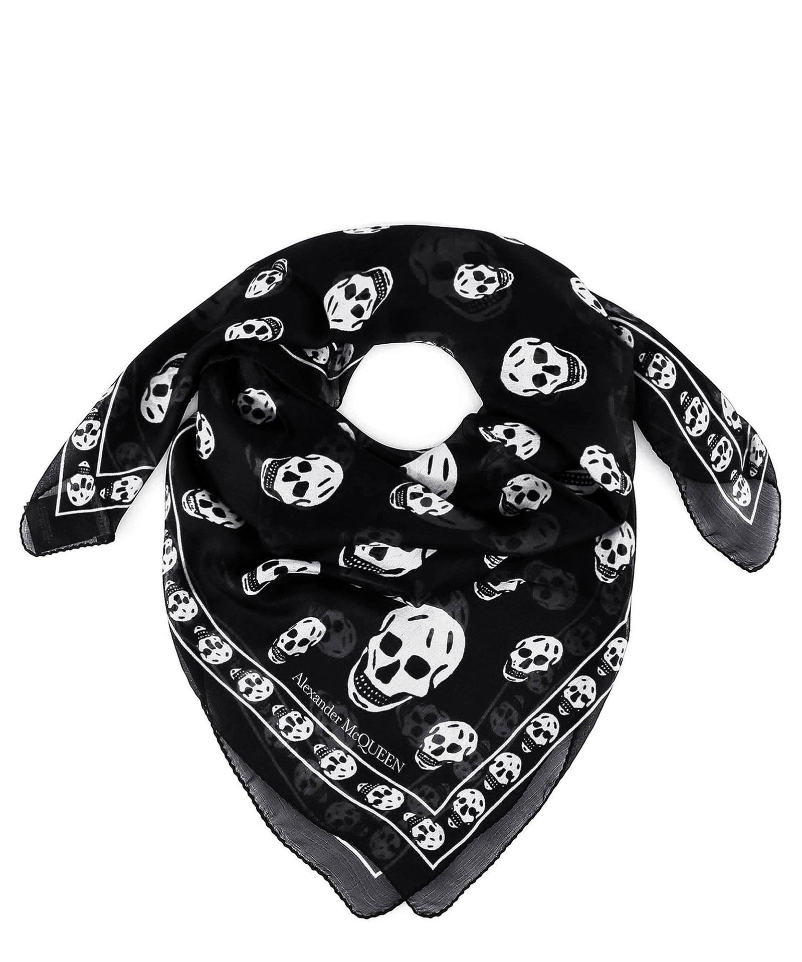 Skull Silk Foulard In Black Product Image