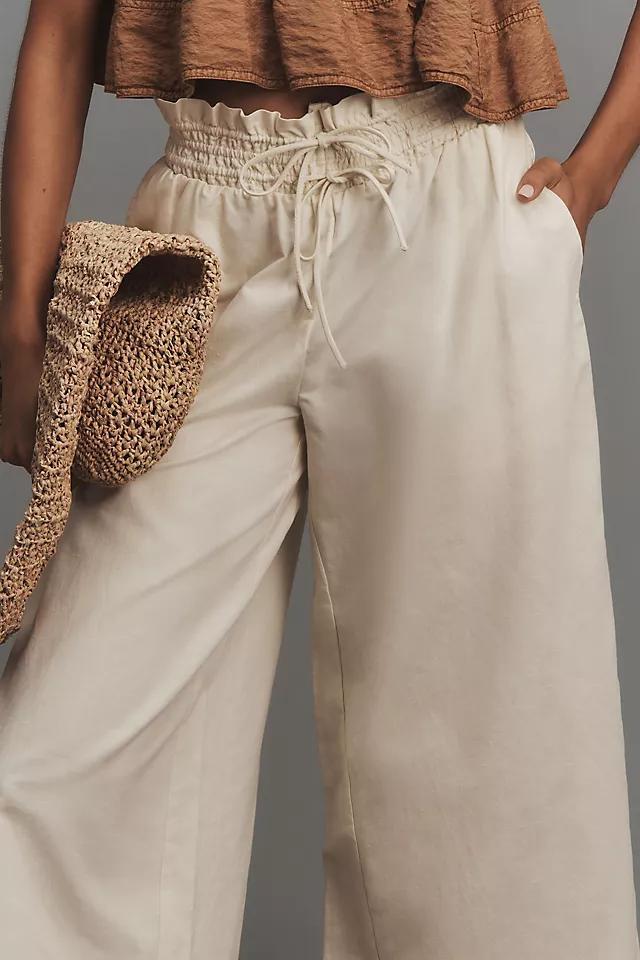 By Anthropologie Linen Pull-On Pants Product Image