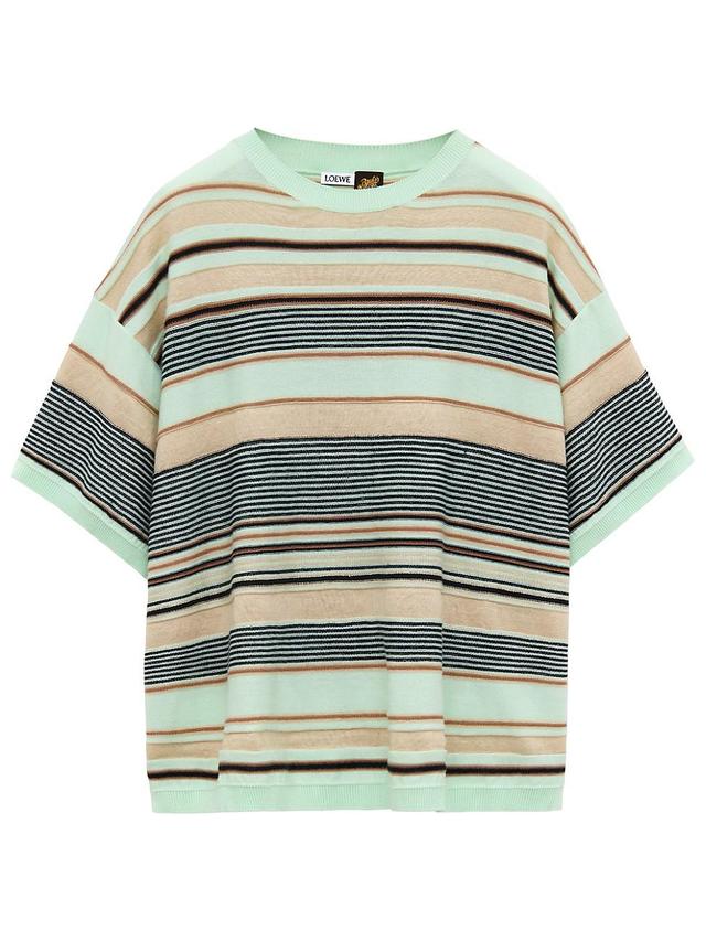 Mens LOEWE x Paulas Ibiza Striped Linen & Cotton-Blend T-Shirt Product Image