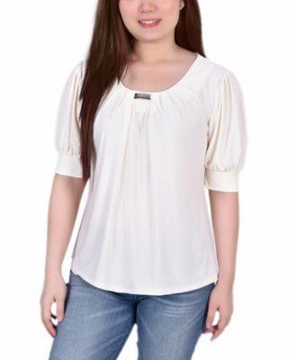 Ny Collection Petite Short Sleeve Balloon Sleeve Top Product Image