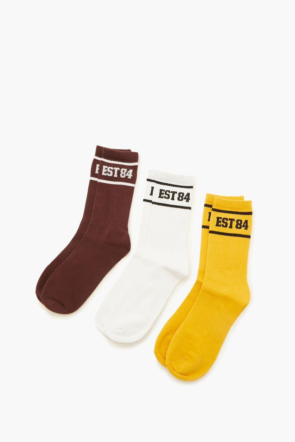 EST 84 Crew Sock Set - 3 pack | Forever 21 Product Image