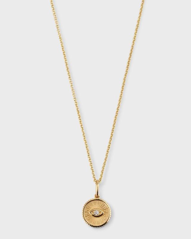 14k Diamond Evil Eye Coin Necklace Product Image