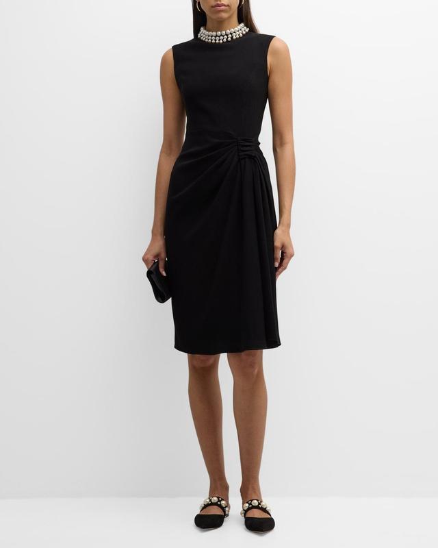 Womens Pearl Sleeveless Crepe Cocktail Dress Product Image