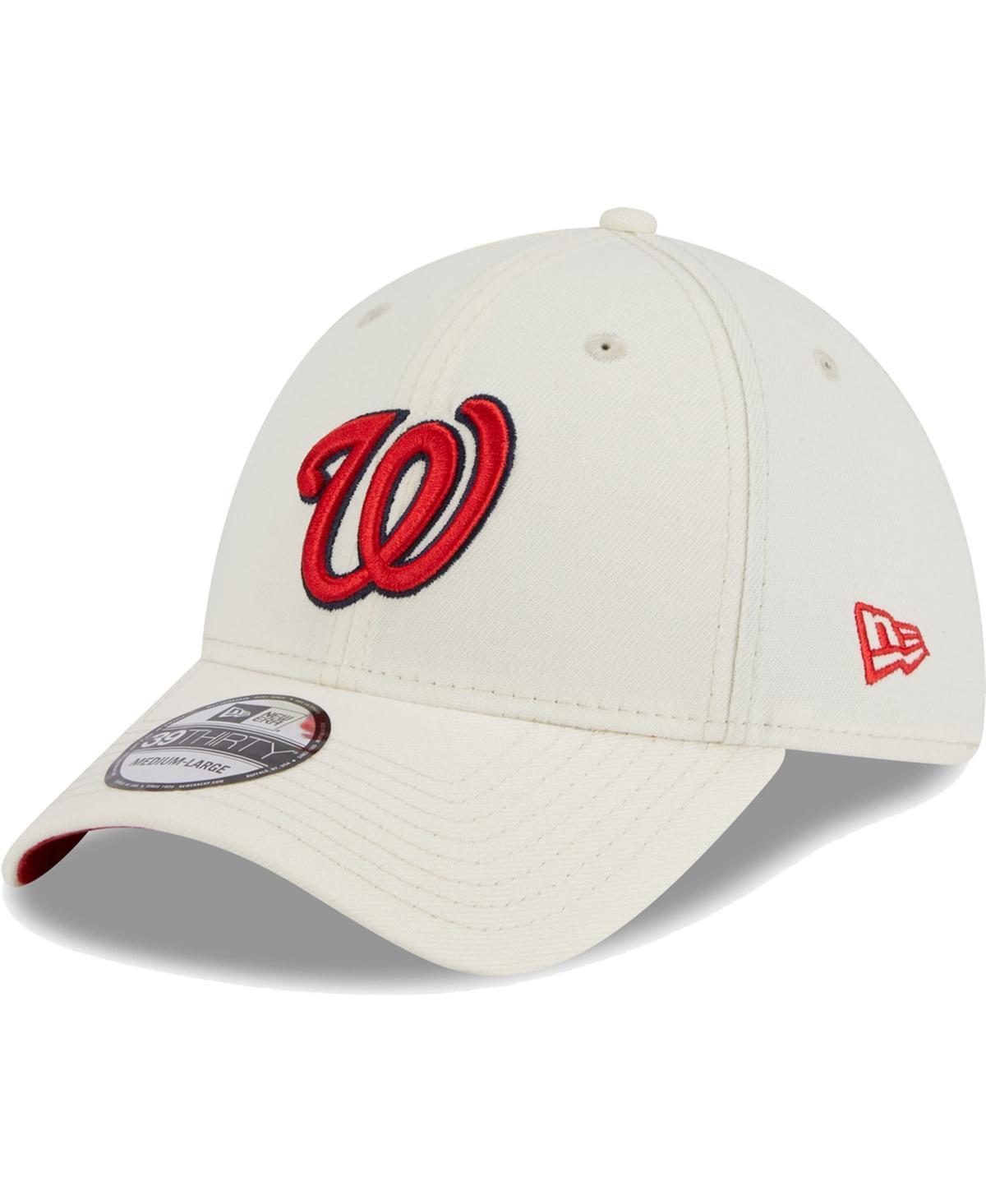 Mens New Era White Washington Nationals Chrome Team Classic 39THIRTY Flex Hat Product Image