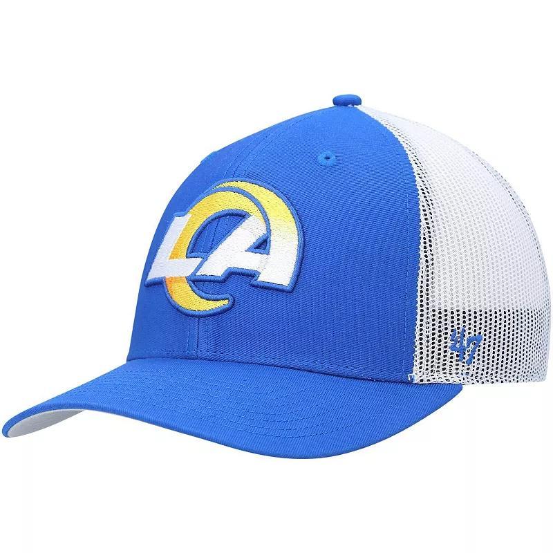 Mens 47 Royal/White Los Angeles Rams Trucker Snapback Hat Product Image