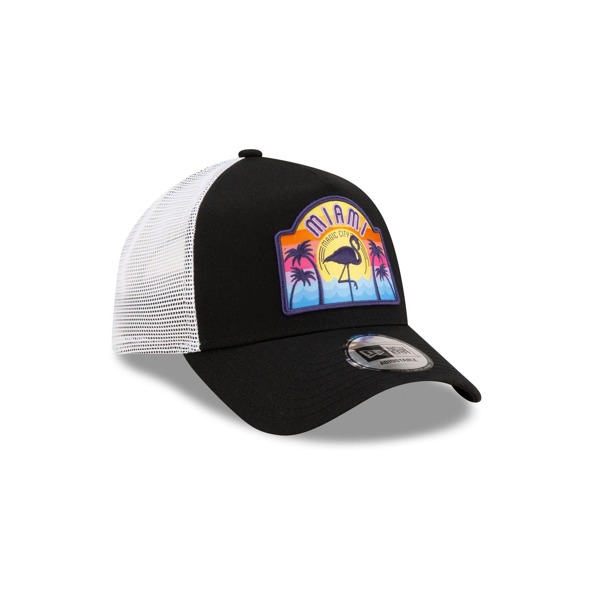 New Era Miami Black 9FORTY A-Frame Snapback Hat Male Product Image