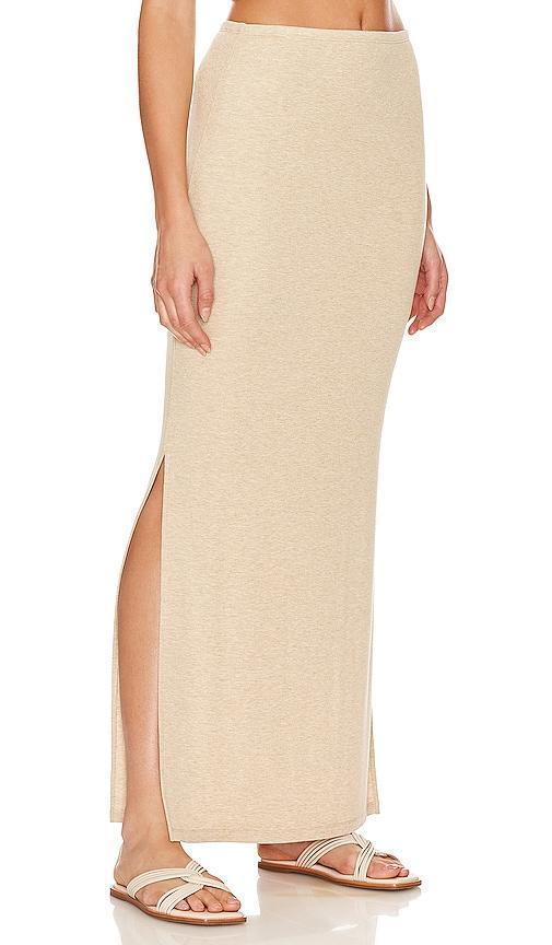 LNA Steph Rib Skirt in Tan. Product Image