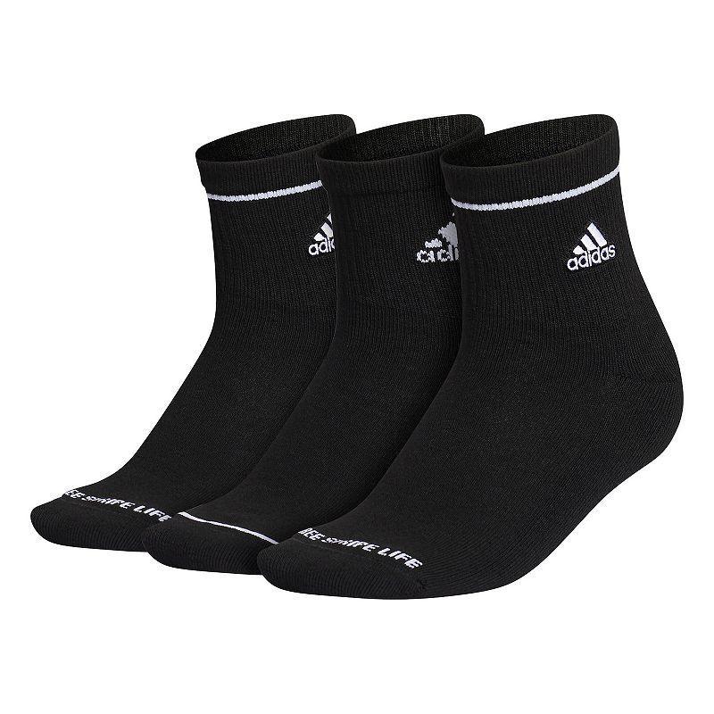 Womens adidas Cushioned Sport 2.0 3-Pack High Quarter Socks Med Pink Product Image