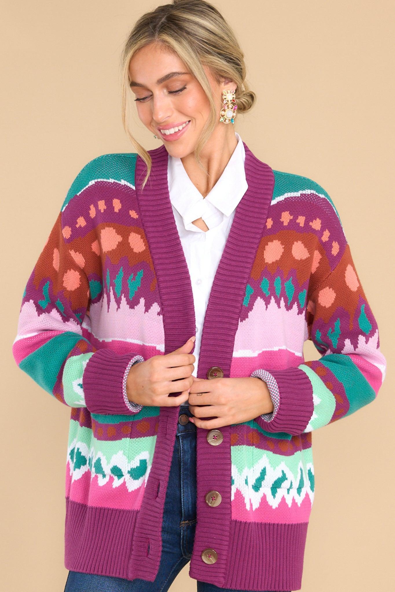 The Marie Multi Print Cardigan Product Image