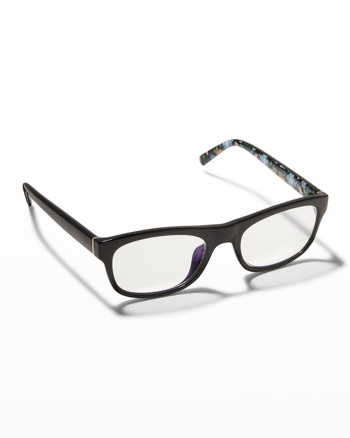 Womens Evie 51MM Rectangle Blue Block Optical Glasses Product Image