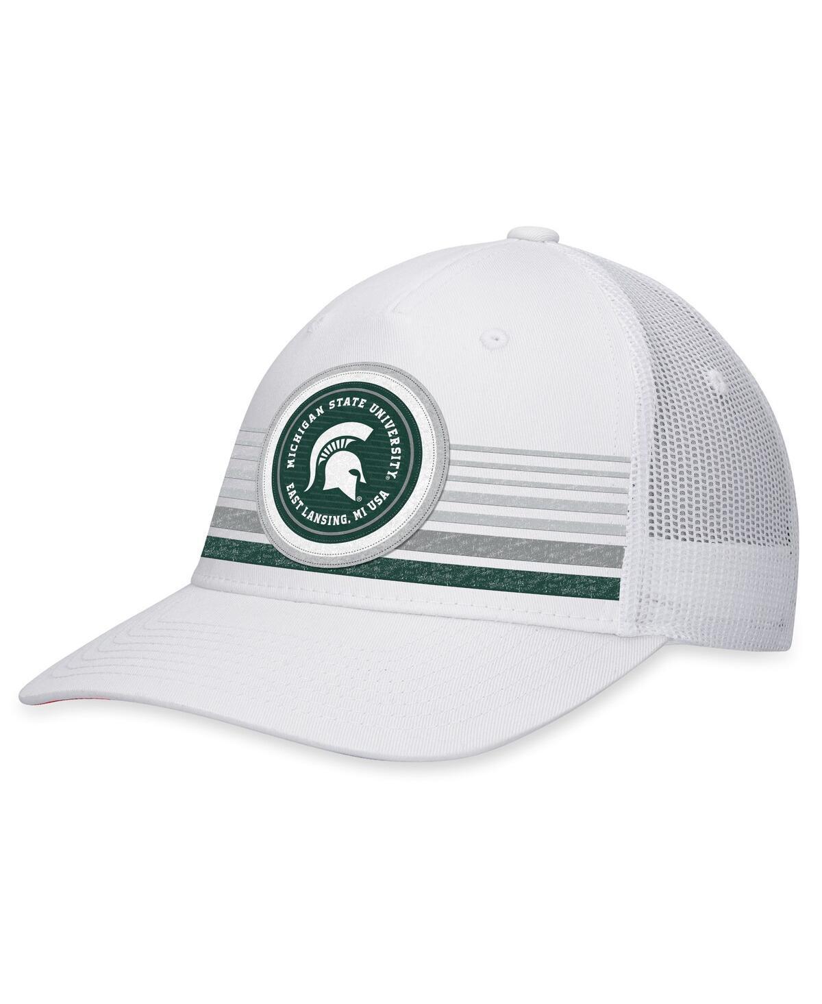 Mens Top of the World White Michigan State Spartans Top Trace Trucker Snapback Hat Product Image