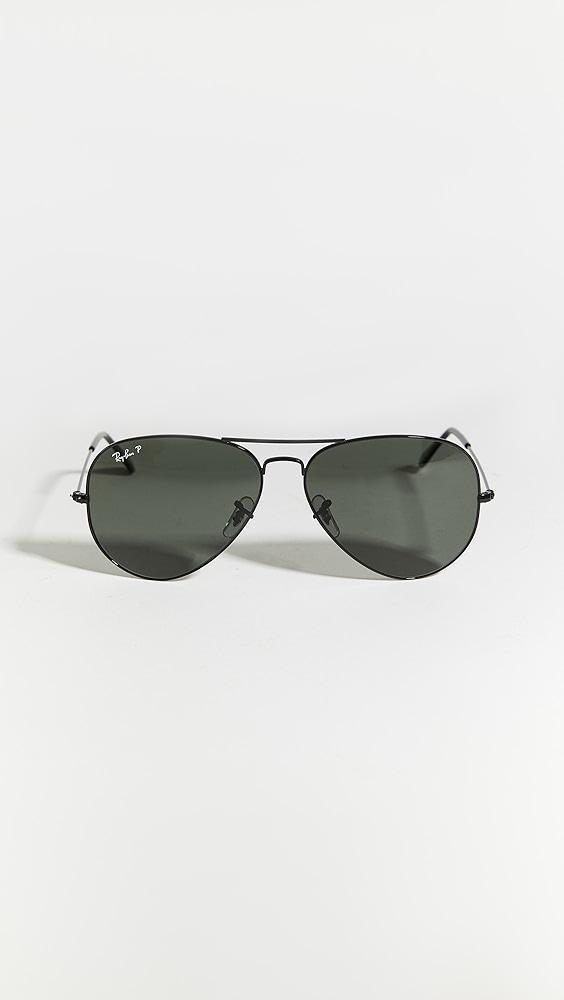 Ray-Ban RB3025 Oversized Classic Aviator Polarized Sunglasses | Shopbop Product Image