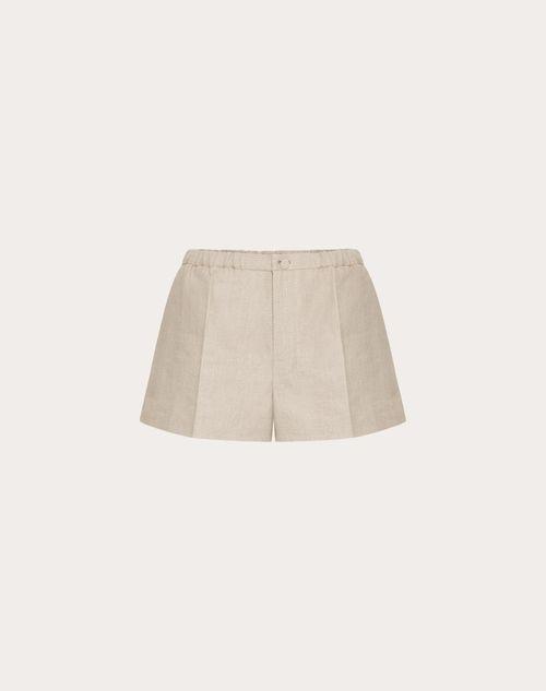 LINEN CANVAS BERMUDA SHORTS  Product Image