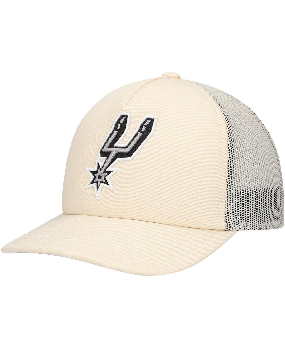 Mens Mitchell & Ness Cream San Antonio Spurs Trucker Adjustable Hat Product Image