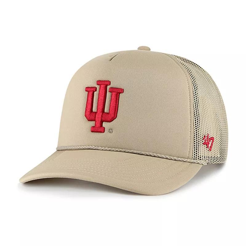 Mens 47 Khaki Indiana Hoosiers Foam Front Mesh Trucker Snapback Hat Product Image