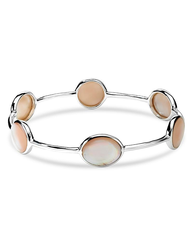 Womens Polished Rock Candy Sterling Silver & Mother-Of-Pearl Bangle Product Image