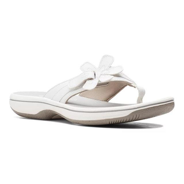 Clarks Cloudsteppers Brinkley Flora Womens Flip Flop Sandals Silver Product Image