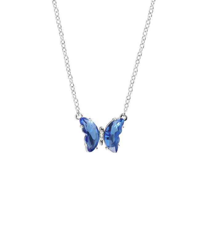 Womens Crystal Butterfly Necklace Product Image