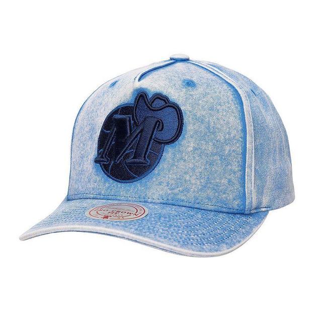 Mitchell & Ness Mens Blue Dallas Mavericks Washed Out Tonal Logo Snapback Hat Product Image