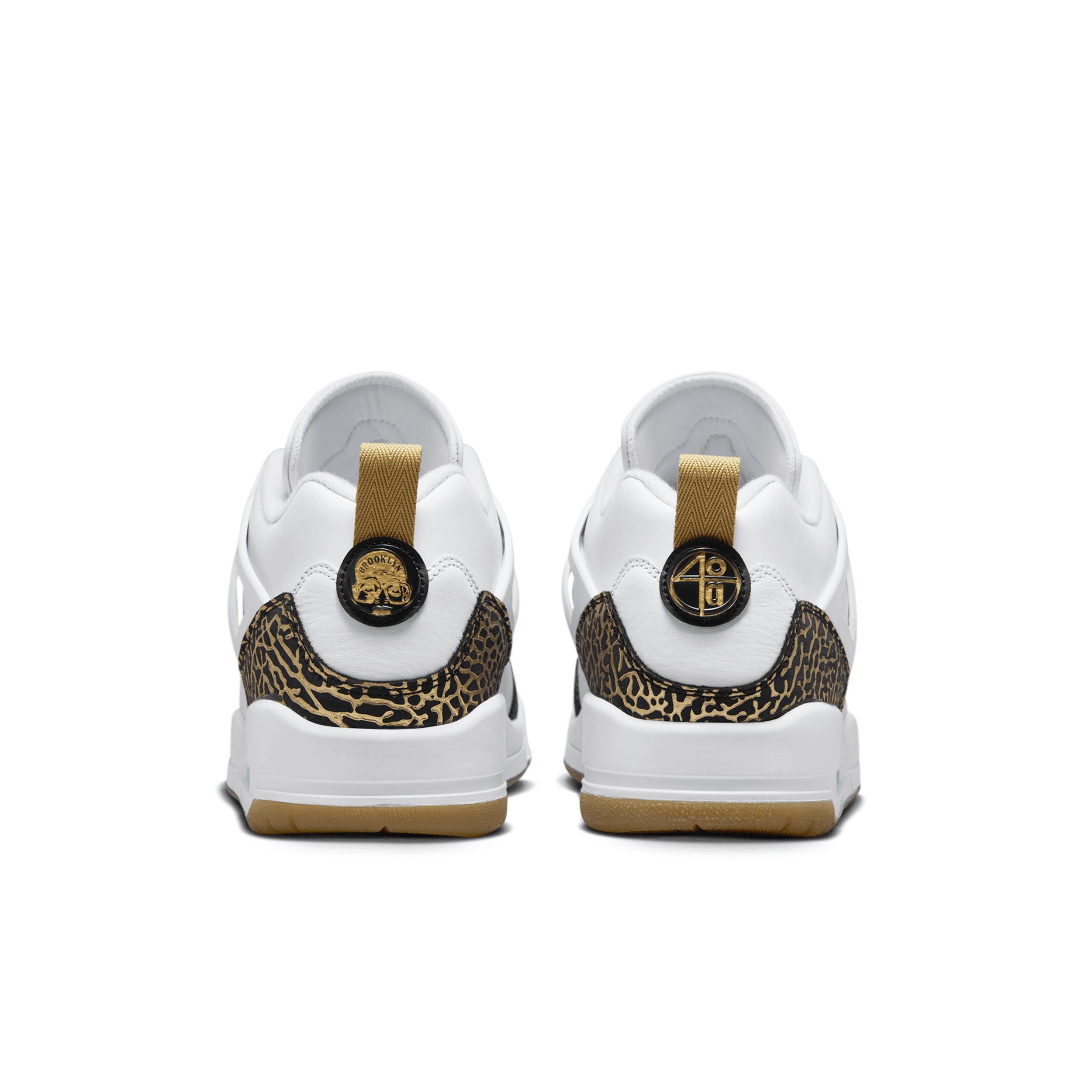 Jordan Mens Jordan Spizike Low GL - Mens Basketball Shoes White/Black/Gold Product Image