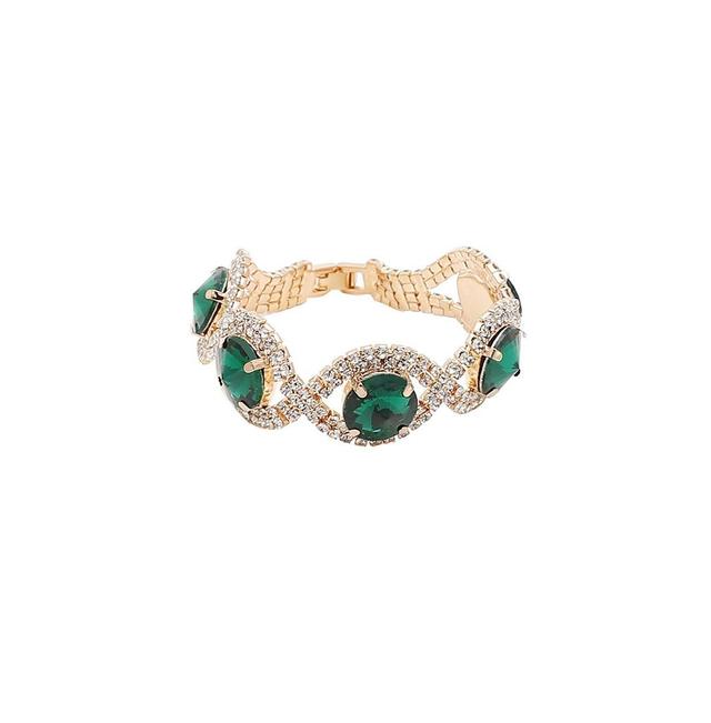 Sohi Womens Green Embellished Twist Bracelet Product Image