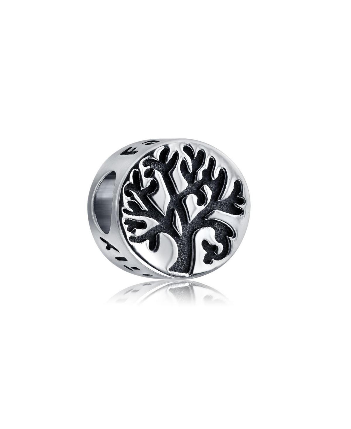 Bling Jewelry Round Family Circle Wishing Tree Of Life Bead Charm For Women Oxidized Sterling Silver Fits European Bracelet Product Image