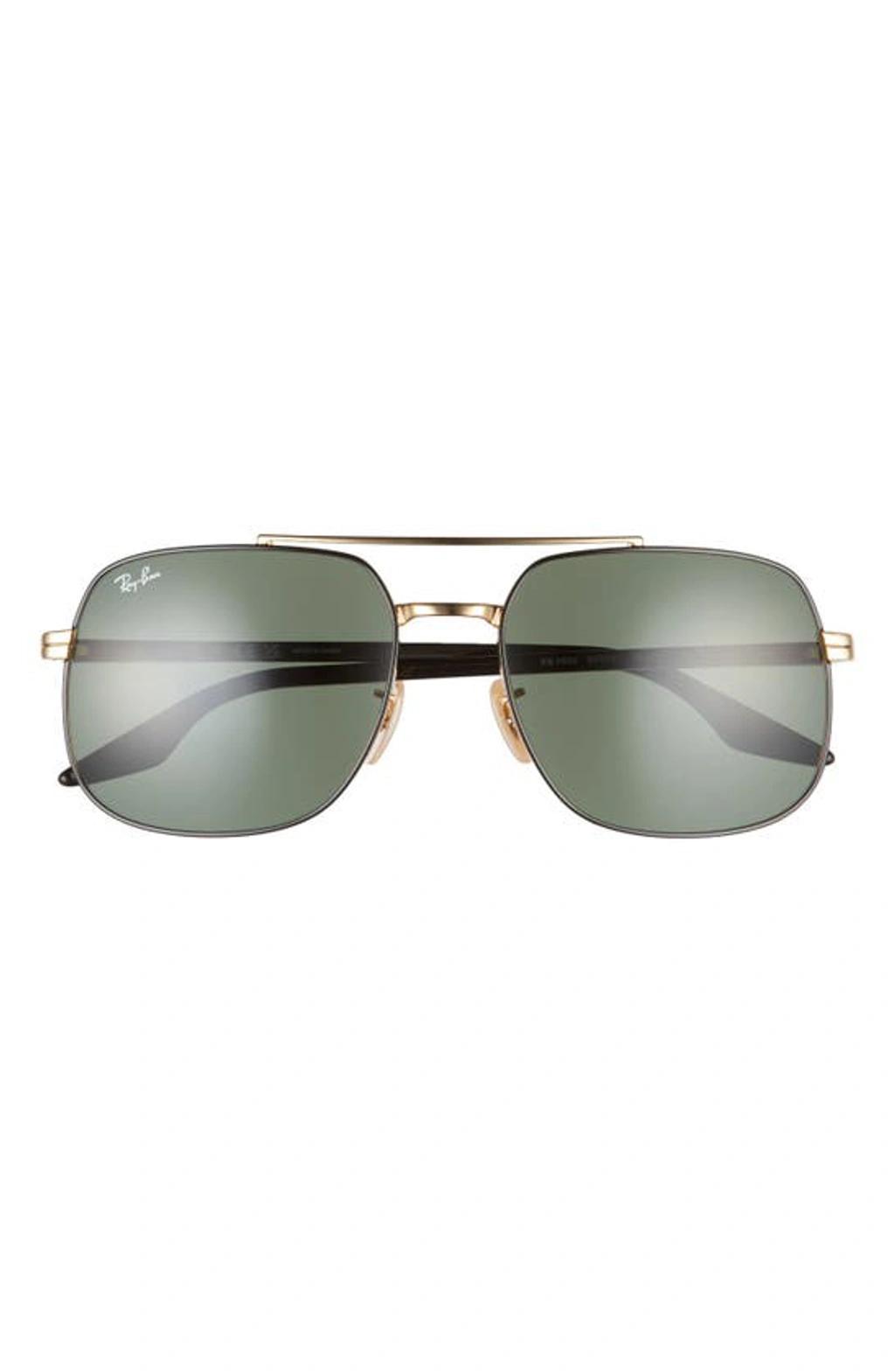 RAY BAN 59mm Polarized Aviator Sunglasses In Black Product Image