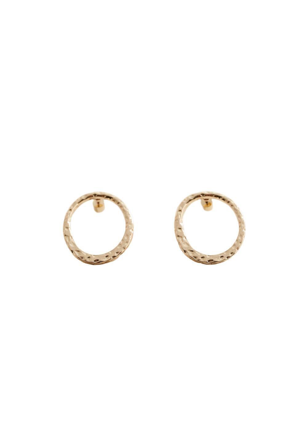 MANGO - Textured hoop earrings - One size - Women Product Image