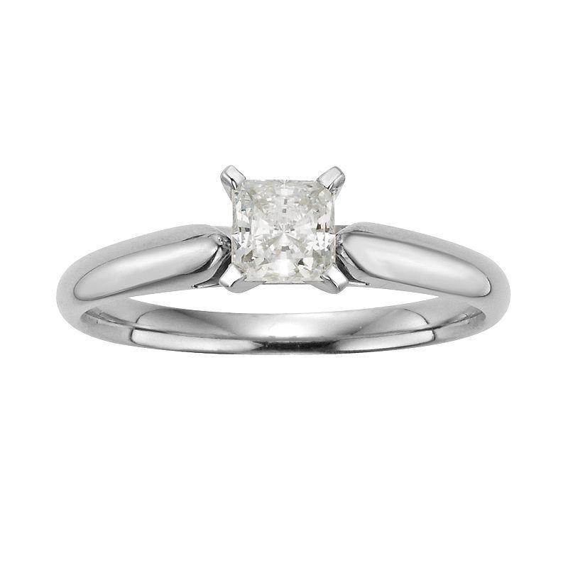 The Regal Collection Princess-Cut IGL Certified Diamond Solitaire Engagement Ring in 14k White Gold, Womens Product Image