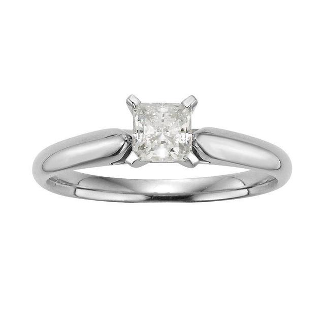 The Regal Collection Princess-Cut IGL Certified Diamond Solitaire Engagement Ring in 14k White Gold, Womens Product Image