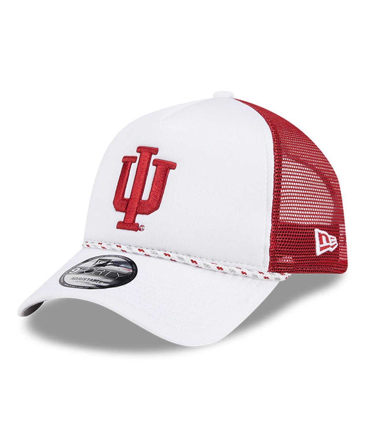 Mens New Era /Crimson Indiana Hoosiers Court Sport Foam A-Frame 9FORTY Adjustable Trucker Hat Product Image