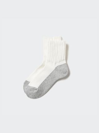 Mens Heattech Soft Pile Half Socks Off White US8-US11 UNIQLO US Product Image