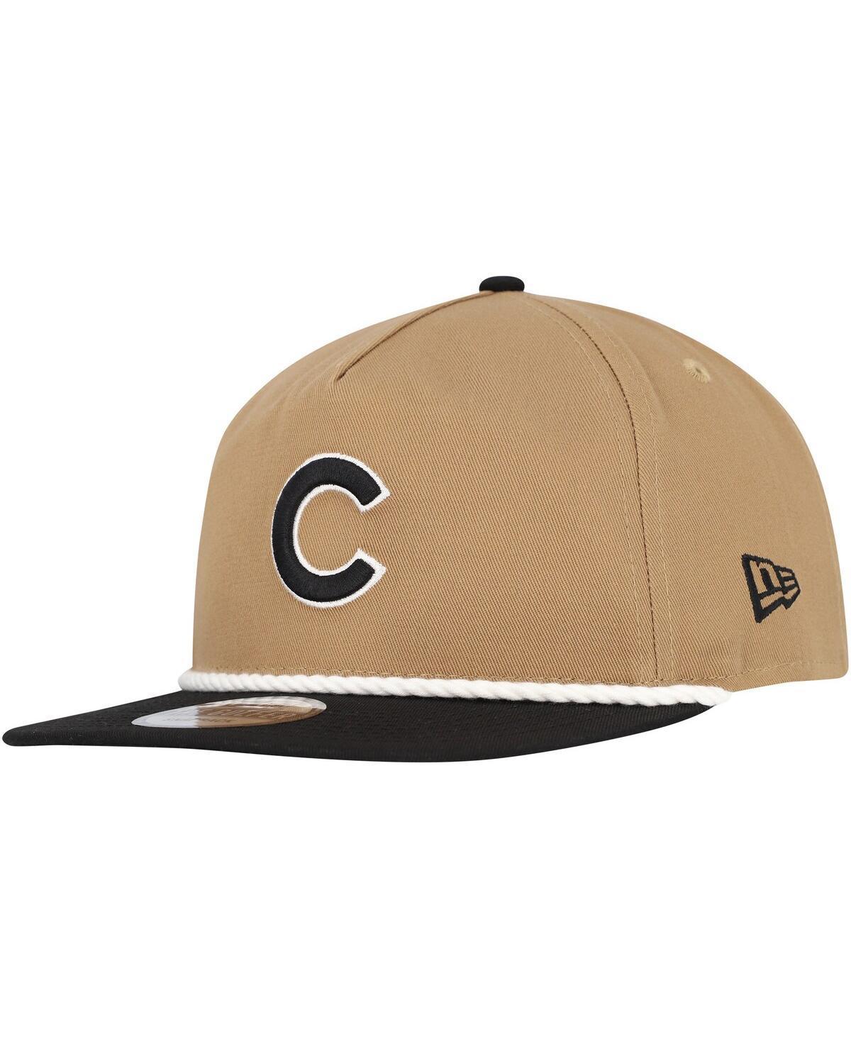 New Era Mens Khaki Chicago Cubs Golfer Snapback Hat - Khaki, Black Product Image