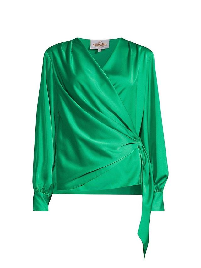 Womens Ines Satin Wrap Blouse Product Image