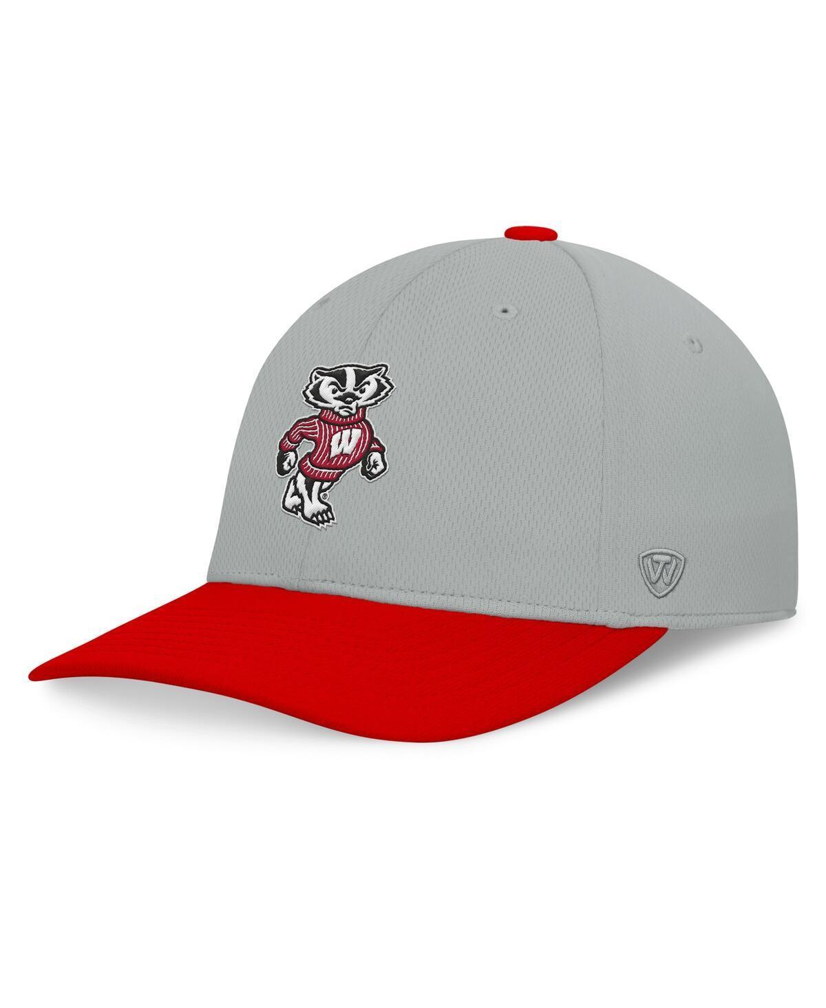 Top of the World Mens Gray Wisconsin Badgers Mick Flex Hat - Gray Product Image