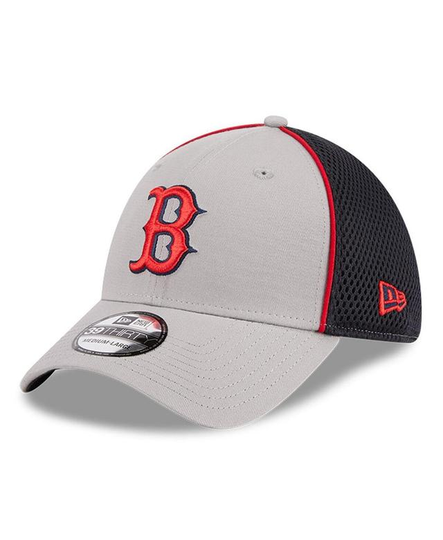 Mens New Era Gray Boston Red Sox Pipe 39THIRTY Flex Hat Product Image