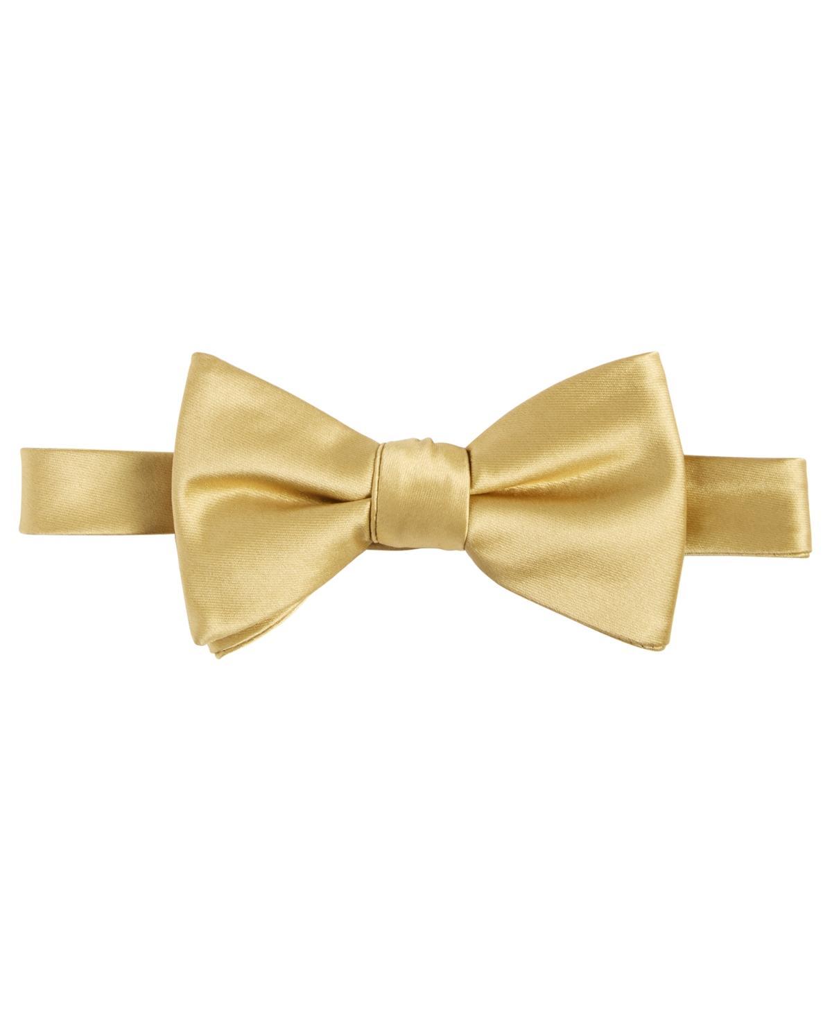 Tayion Collection Mens Gold Solid Bow Tie Product Image