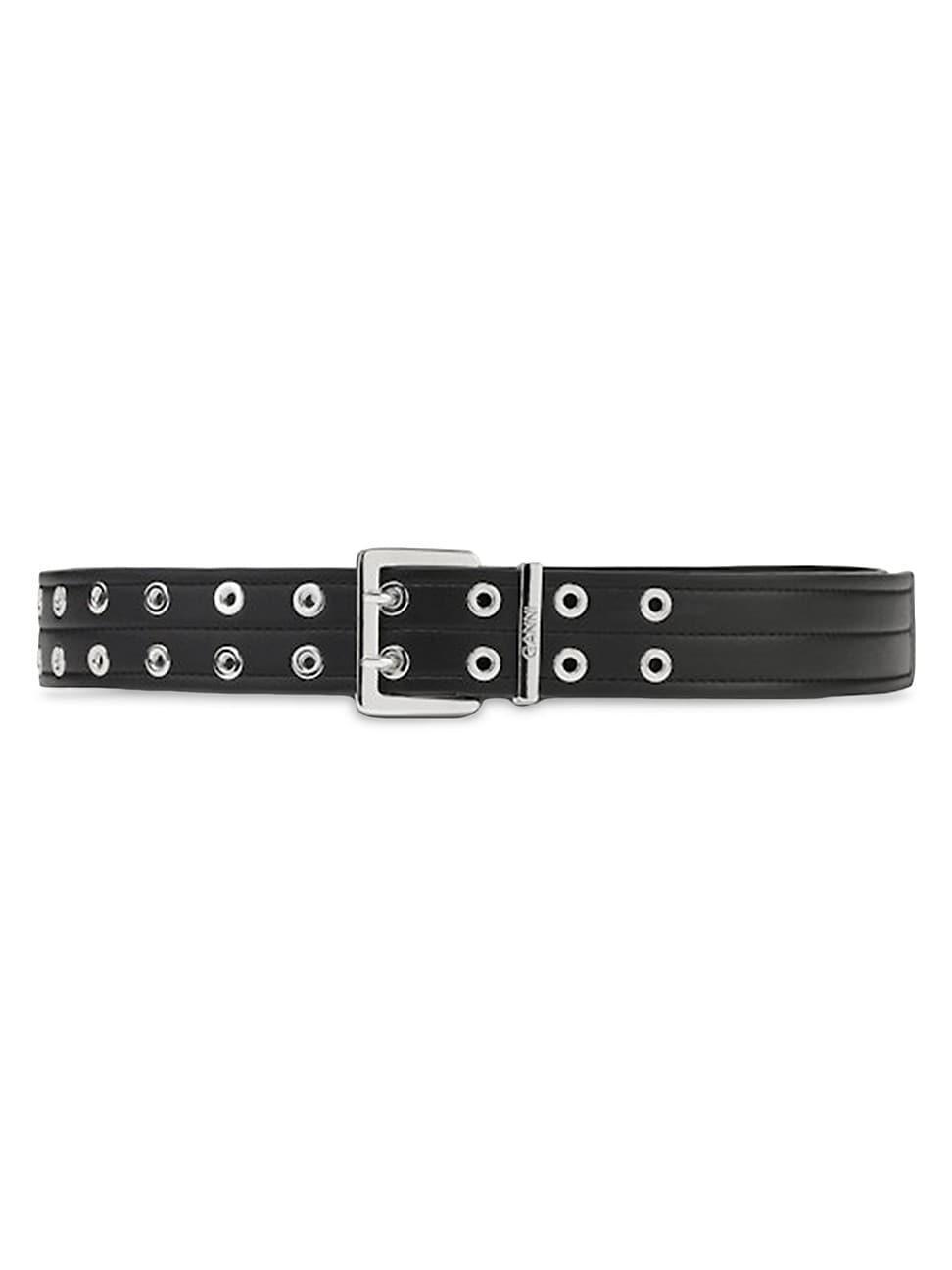 Womens Double Eyelet Leather Belt Product Image