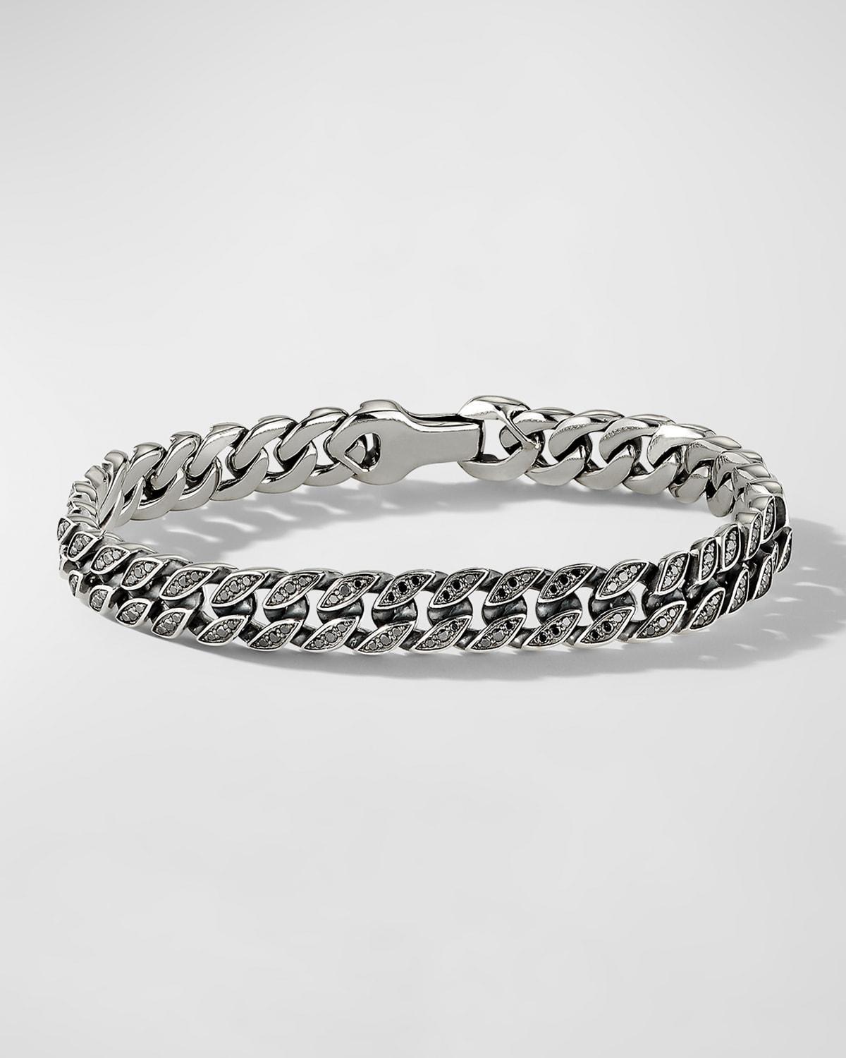 Men's Black Diamond Curb Chain Bracelet Product Image