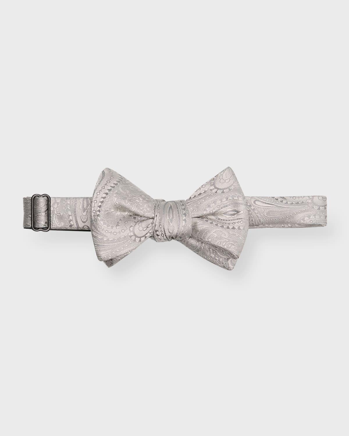 Mens Self-Tie Silk Paisley Bow Tie Product Image